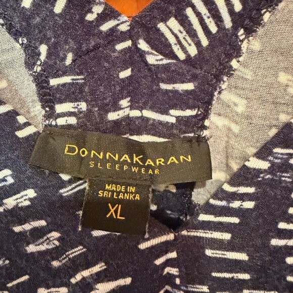 NWOT Donna Karan Sleepwear XL Sleeveless Blue/Black Top and Shorts - Picture 3 of 6